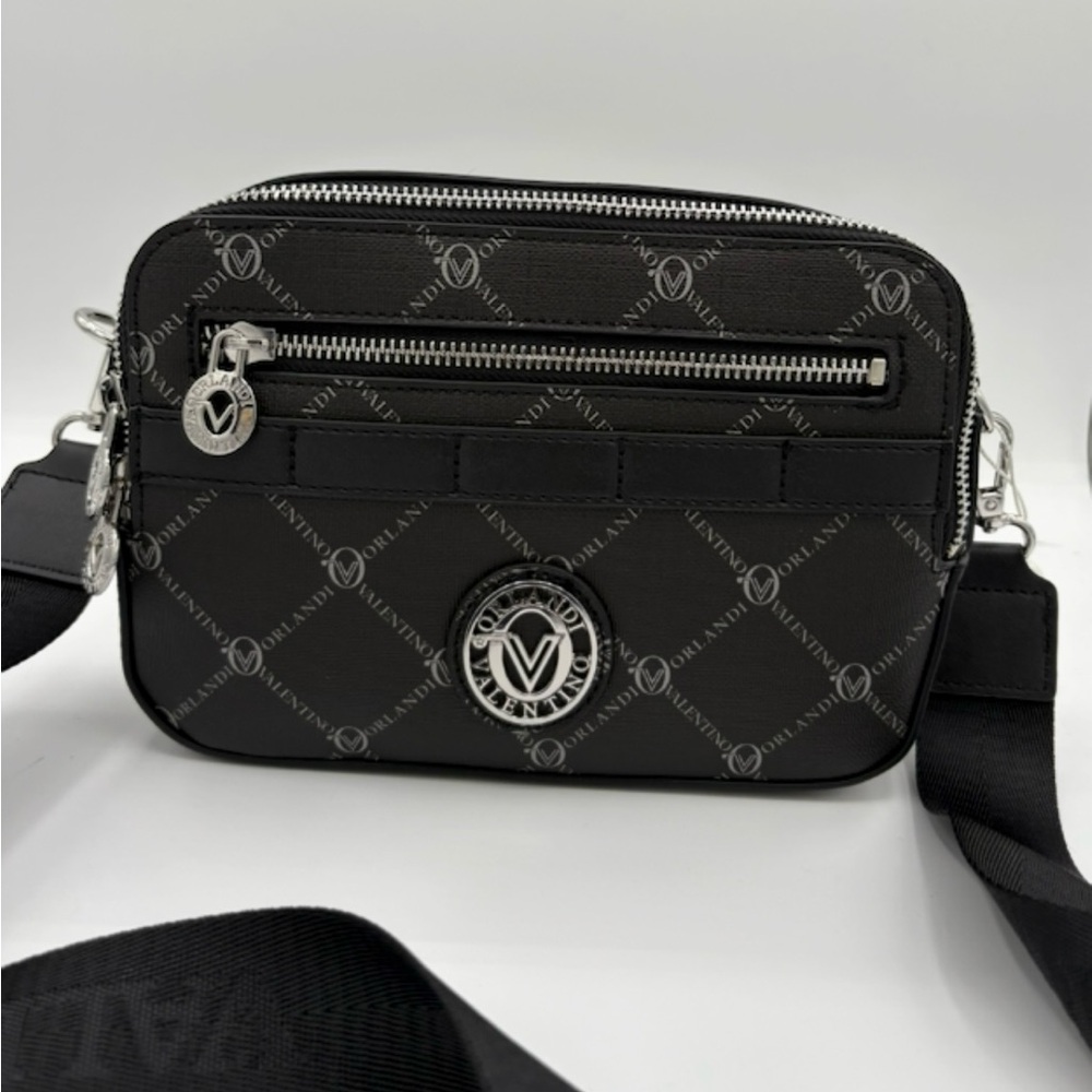 Valentino Orlandi NWT Black and Silver Camera Bag